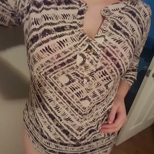 Tan and black dress shirt